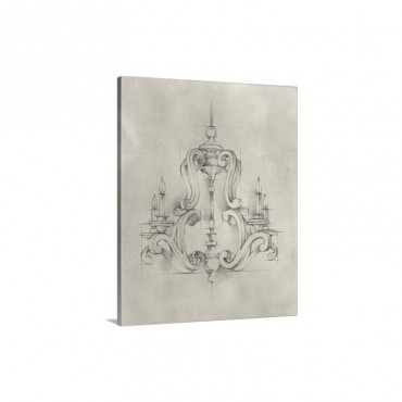 Chandelier Schematic I I Wall Art - Canvas - Gallery Wrap