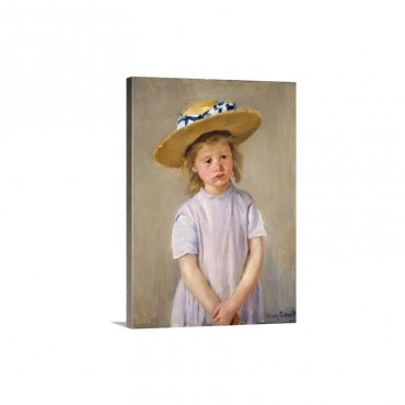 Child In A Straw Hat By Mary Cassatt Wall Art - Canvas - Gallery Wrap