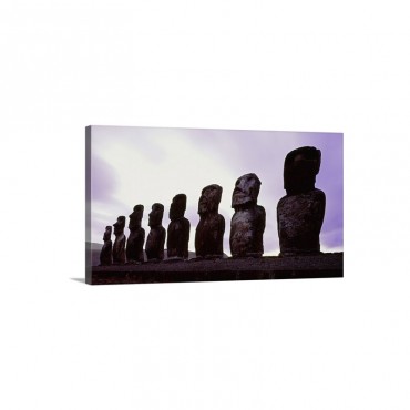 Chile Easter Island Rapa Nui National Park Ahu Tongariki Moai statues Wall Art - Canvas - Gallery Wrap