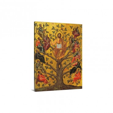 Christ And The Apostles Icon 17th Century Wall Art - Canvas - Gallery Wrap
