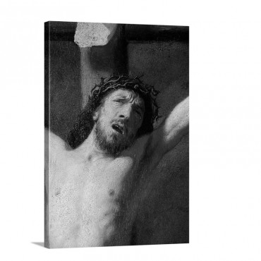 Christ On The Cross Detail Of The Head Wall Art - Canvas - Gallery Wrap