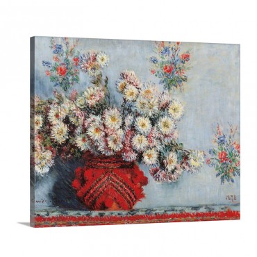 Chrysanthemums By Claude Monet 1878 Musee D'Orsay Paris France Wall Art - Canvas - Gallery Wrap