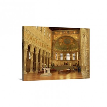 Church Interior With Mosaics Showing The Transfiguration Of Christ Italy Wall Art - Canvas - Gallery Wrap