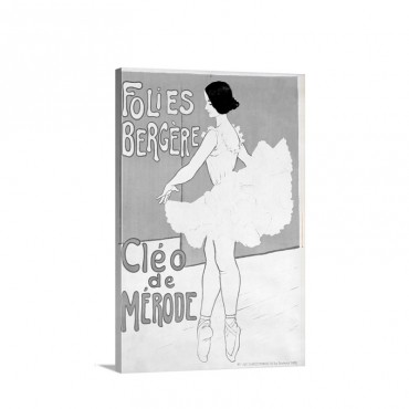 Cleo De Merode Folies Bergere Vintage Poster Wall Art - Canvas - Gallery Wrap