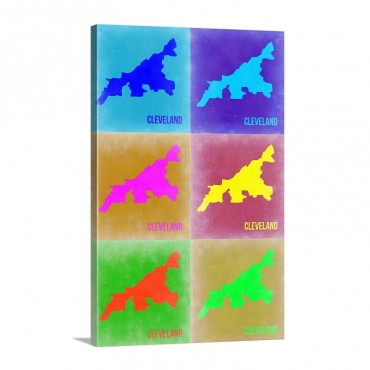 Cleveland Pop Art Map I I I Wall Art - Canvas - Gallery Wrap