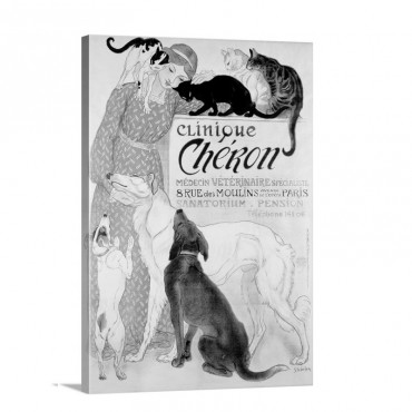 Clinique Cheron Vintage Poster By Theophile Alexandre Steinlen Wall Art - Canvas - Gallery Wrap