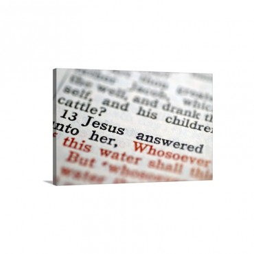 Close Up Of Bible Scripture Wall Art - Canvas - Gallery Wrap