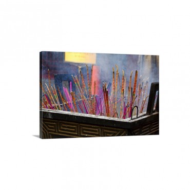 Close Up View Of Incense Sticks Burning Lama Temple Beijing China Wall Art - Canvas - Gallery Wrap