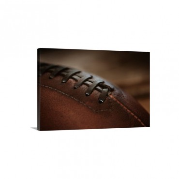 Close Up Of American Football Ball Wall Art - Canvas - Gallery Wrap