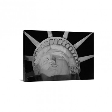 Close View Of The Statue Of Liberty Replica At Night Wall Art - Canvas - Gallery Wrap