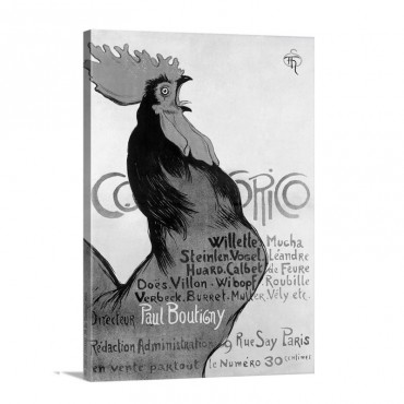 Cocorico Vintage Poster By Theophile Alexandre Steinlen Wall Art - Canvas - Gallery Wrap