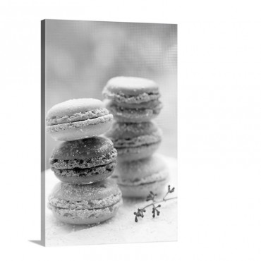 Colored Macaroon Cookies Stacked Wall Art - Canvas - Gallery Wrap