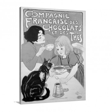 Compagnie Francaise Des Chocolats Et Des Thes Vintage Poster By Theophile Alexandre Steinlen Wall Art - Canvas - Gallery Wrap