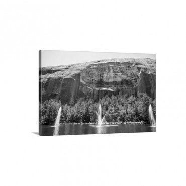 Confederate Memorial Carving On The Side Of Stone Mountain Over Memorial Lawn Georgia Wall Art - Canvas - Gallery Wrap