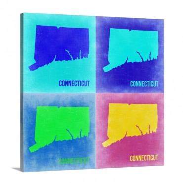 Connecticut Pop Art Map I I Wall Art - Canvas - Gsallery Wrap