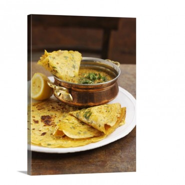 Coriander Pancakes With Daal India Wall Art - Canvas - Gallery Wrap