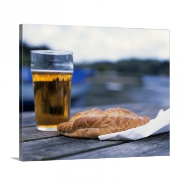 Cornish Pasty And A Pint Of Beer Wall Art - Canvas - Gallery Wrap