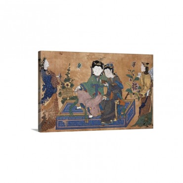 Couple On A Couch 15th C Ottoman Painting Topkapi Palace Istanbul Wall Art - Canvas - Gallery Wrap