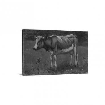 Cow By Anton Mauve C 1860 88 Dutch Painting Oil On Panel Wall Art - Canvas - Gallery Wrap