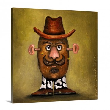 Cowboy Potato Head Wall Art - Canvas - Gallery Wrap