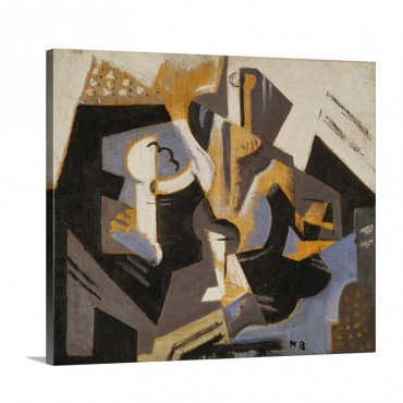 Cubist Still Life In Blue And Grey C 1917 Wall Art - Canvas - Gallery Wrap