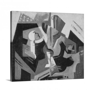 Cubist Still Life In Blue And Grey C 1917 Wall Art - Canvas - Gallery Wrap