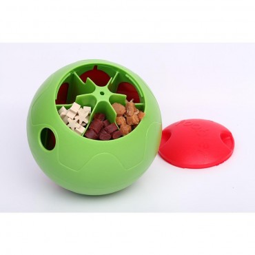 The Foobler Timed, Self Reloading Puzzle Feeder for Dogs Toy Ball 