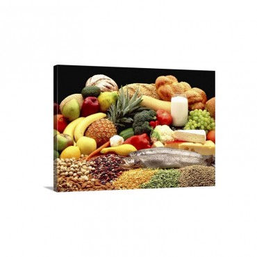 Daily Serving Of Fruit And Vegetables And Meat Wall Art - Canvas - Gallery Wrap