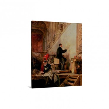 Daniel Maclise 1806 70 Painting His Mural The Death Of Nelson Wall Art - Canvas - Gallery Wrap