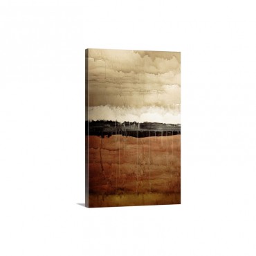 Dawn Abstract Painting In Brown And White Acrylic Painting Wall Art - Canvas - Gallery Wrap
