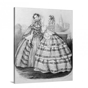 Day Dress For 1858 Engraved By Barreau Wall Art - Canvas - Gallery Wrap