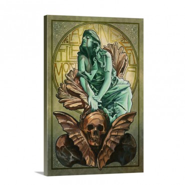 Death And The Maiden Retro Art Poster Wall Art - Canvas - Gallery Wrap