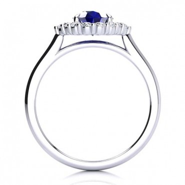 Debora Blue Sapphire Ring - White Gold