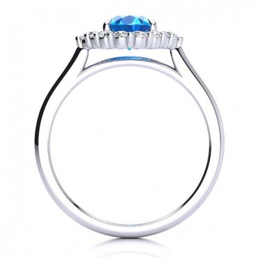Debora Blue Topaz Ring - White Gold