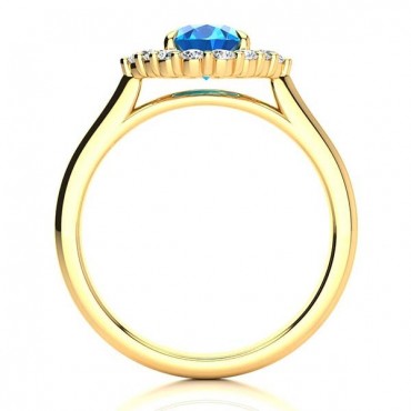 Debora Blue Topaz Ring - Yellow Gold