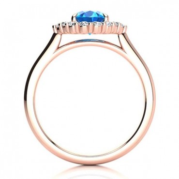 Debora Blue Topaz Ring - Rose Gold