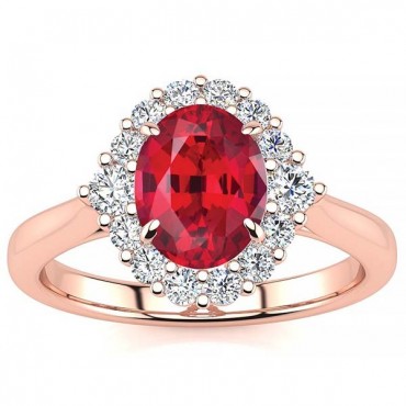 Debora Ruby Ring - Rose Gold