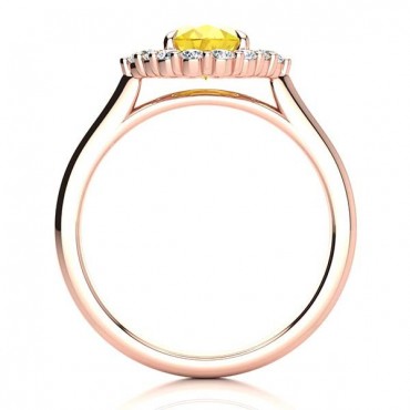 Debora Yellow Citrine Ring - Rose Gold