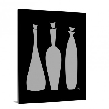 Decanters On Black Wall Art - Canvas - Gallery Wrap