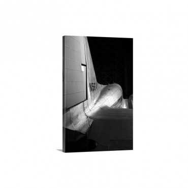 Detail Of Tail And Rudder Of Vintage Military Plane In Museum Wall Art - Canvas - Gallery Wrap