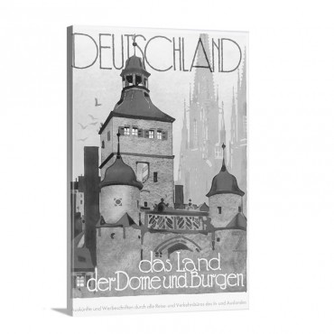 Deutschland Das Land Vintage Poster By Ludwig Hohlwein Wall Art - Canvas - Gallery Wrap