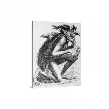 Devil In A Stooping Position Wall Art - Canvas - Gallery Wrap