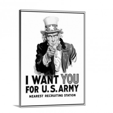 Digitally Restored Vector War Propaganda Poster Uncle Sam Vintage War Poster Wall Art - Canvas - Gallery Wrap