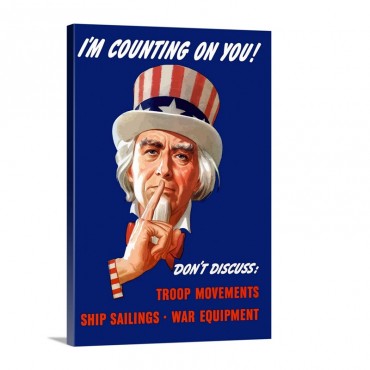 Digitally Restored Vector War Propaganda Poster I'm Counting On You  Wall Art - Canvas - Gallery Wrap