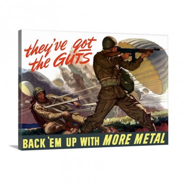 Digitally Restored Vector War Propaganda Poster They've Got The Guts Wall Art - Canvas - Gallery Wrap
