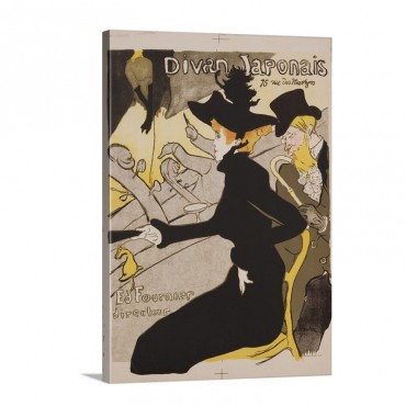 Divan Japonais Poster By Henri De Toulouse Lautrec Wall Art - Canvas - Gallery Wrap