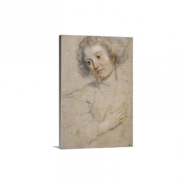Drawing Helene Fourment Rubens 2Nd Wife By Peter Paul Rubens 1630 Wall Art - Canvas - Gallery Wrap