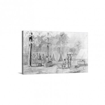 Drawing Of Civil War Soldiers Voting Wall Art - Canvas - Gallery Wrap
