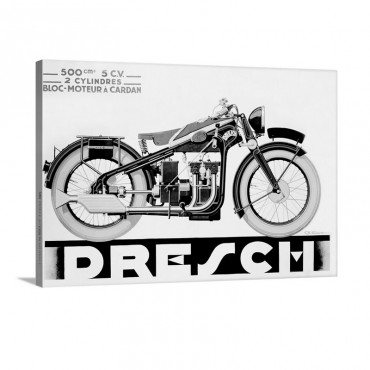Dresch 500 CC Motorcycle 1935 Vintage Poster Wall Art - Canvas - Gallery Wrap