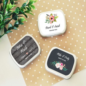 Personalized Floral Garden Mint Tins - 24 Pieces